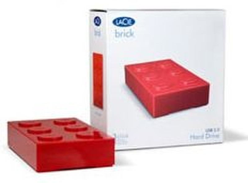 LaCie Brick Desktop Hard Drive 500GB Red 2.0 500GB Rot Externe Festplatte