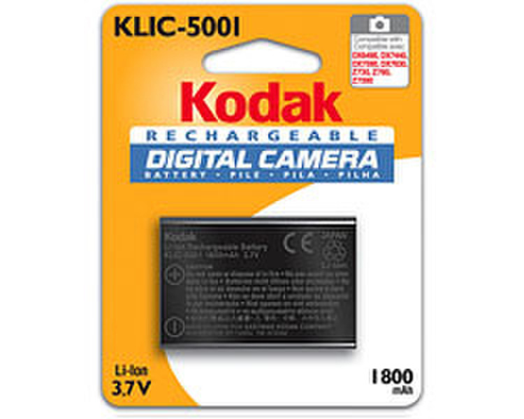 Kodak Li-Ion Rechargeable Digital Camera Battery KLIC-5001 Lithium-Ion (Li-Ion) 1800mAh 3.7V rechargeable battery