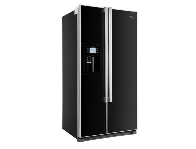 Haier HRF-663CJB freestanding 500L A+ Black side-by-side refrigerator