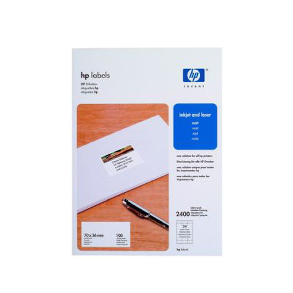 HP Labels 70 x 36 mm-A4/210 x 297 mm/100 sht