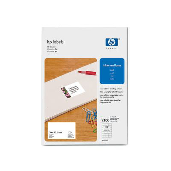 HP Labels 70 x 42.3 mm-A4/210 x 297 mm/100 sht