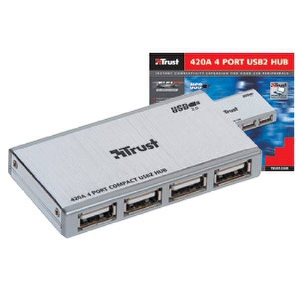 Trust 420A 4 PORT USB2 HUB 480Mbit/s Schnittstellenhub