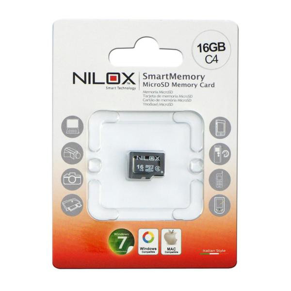 Nilox Micro SD 16GB 16ГБ MicroSDHC Class 4 карта памяти