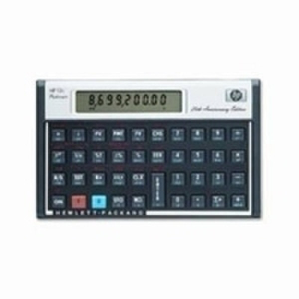HP 12C Financial Calculator Platinum Tasche Finanzrechner Schwarz, Silber