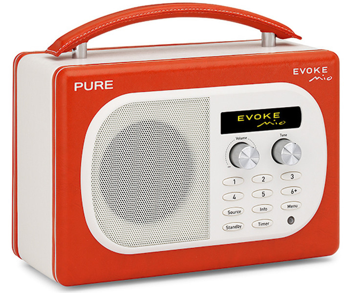 Pure Evoke Mio Портативный Цифровой Оранжевый, Белый радиоприемник