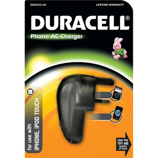Duracell DMAC03-UK Outdoor Black mobile device charger