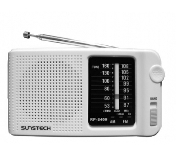 Sunstech RPS400 Портативный Аналоговый Белый радиоприемник