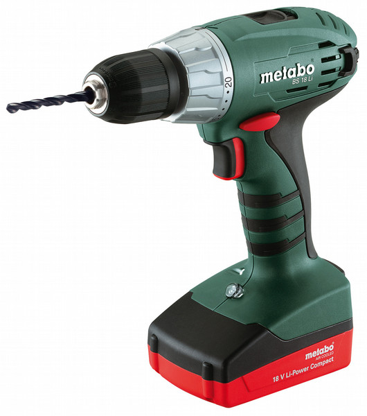 Metabo 6.02136.51 Дрель с рукояткой пистолетного типа Литий-ионная (Li-Ion) 3А·ч 1400г Черный, Зеленый, Красный, Cеребряный аккумуляторная комби-дрель