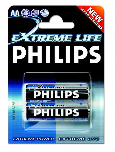 Philips ExtremeLife LR6-P2/10B Щелочной 1.5В батарейки