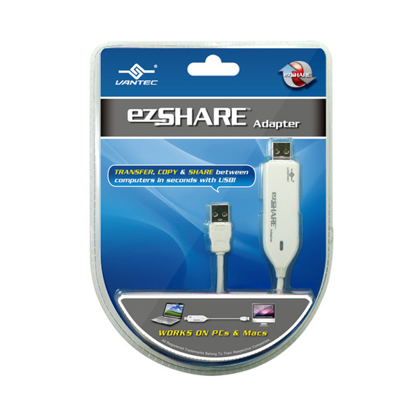 Vantec 1.8m USB 2.0 1.8m USB A USB A White
