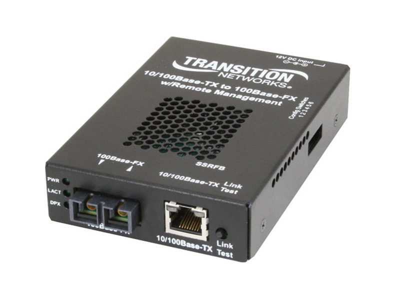 Transition Networks SSRFB1011-100 100Mbit/s 1300nm Multi-mode Black network media converter