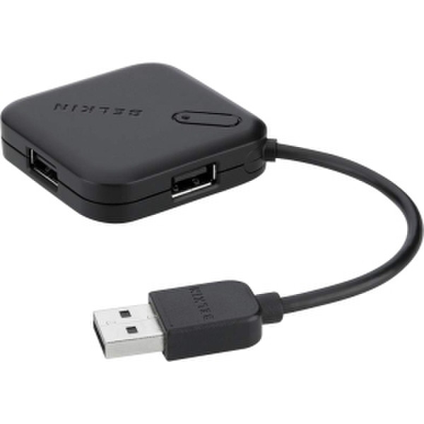 Belkin USB 2.0 4-Port Ultra Mini Hub 480Mbit/s Schwarz