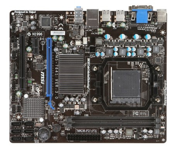 MSI 760GM-P23 (FX) AMD 760G Разъем AM3 Микро ATX