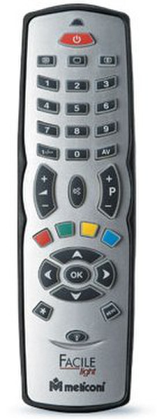 Meliconi GumBody Light Facile IR Wireless push buttons Black,Silver remote control