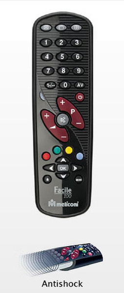 Meliconi Gumbody Facile 100 IR Wireless press buttons Black remote control