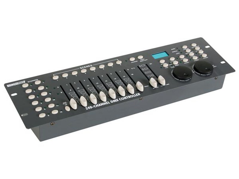 HQ Power 240-channel DMX controller with jog wheels Wired press buttons Black,Grey remote control