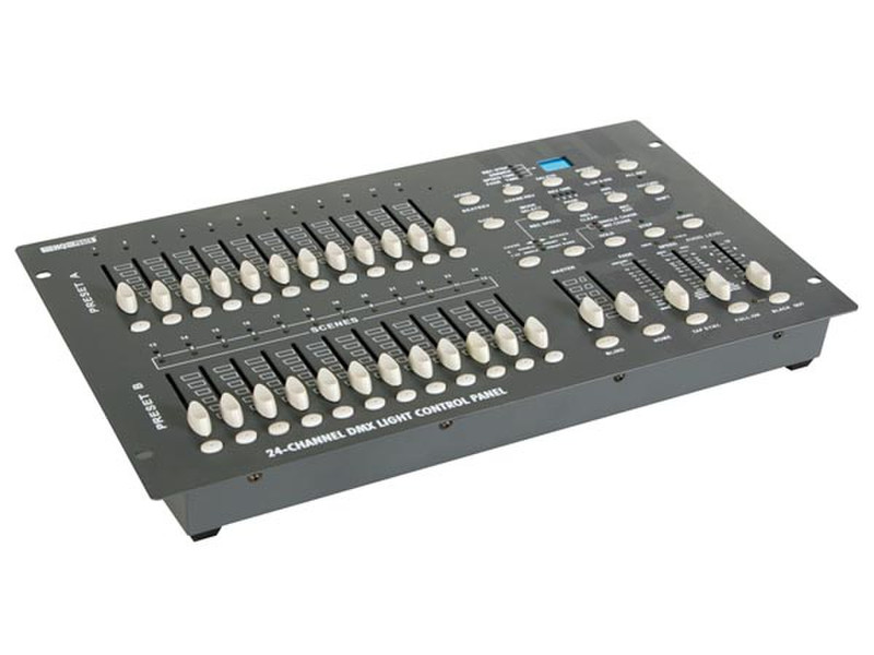 HQ Power 24-channel DMX light control panel Проводная Нажимные кнопки Черный, Серый пульт дистанционного управления