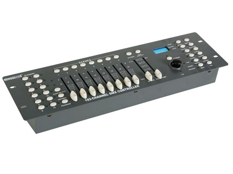 HQ Power 192-channel DMX controller with joystick Wired press buttons Black,Grey remote control