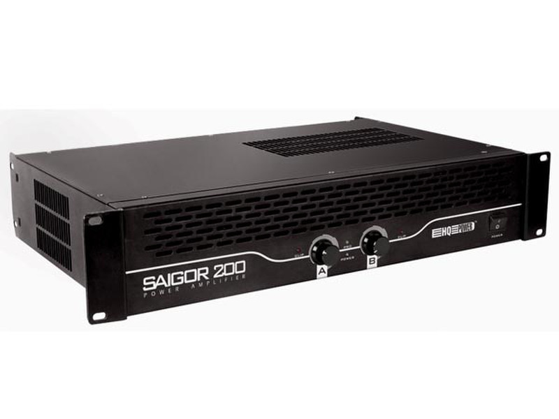HQ Power SAIGOR 200 2.0 Leistung/Phase Verkabelt Schwarz Audioverstärker