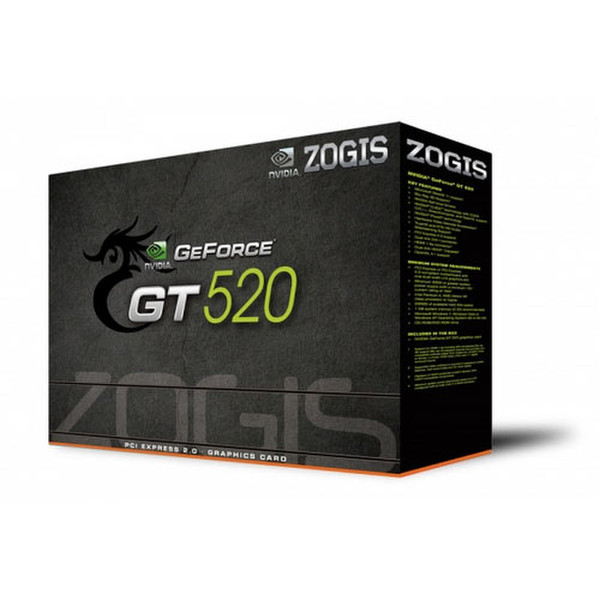 Zogis ZOGT520-1GD3H GeForce GT 520 1GB GDDR3 graphics card