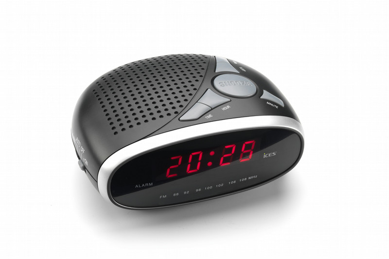 Ices Electronics ICR-200 Часы Аналоговый Черный, Cеребряный радиоприемник