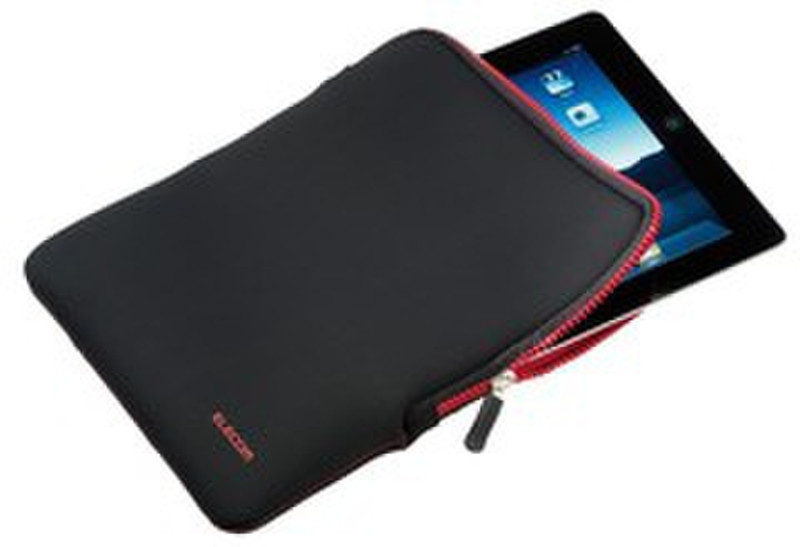 Elecom Neoprene Sleeve for iPad 2 Sleeve case Schwarz, Rot