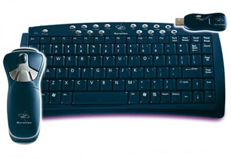 Gyration GO 2.4 Optical Air Mouse and Compact Keyboard Suite Беспроводной RF QWERTY клавиатура