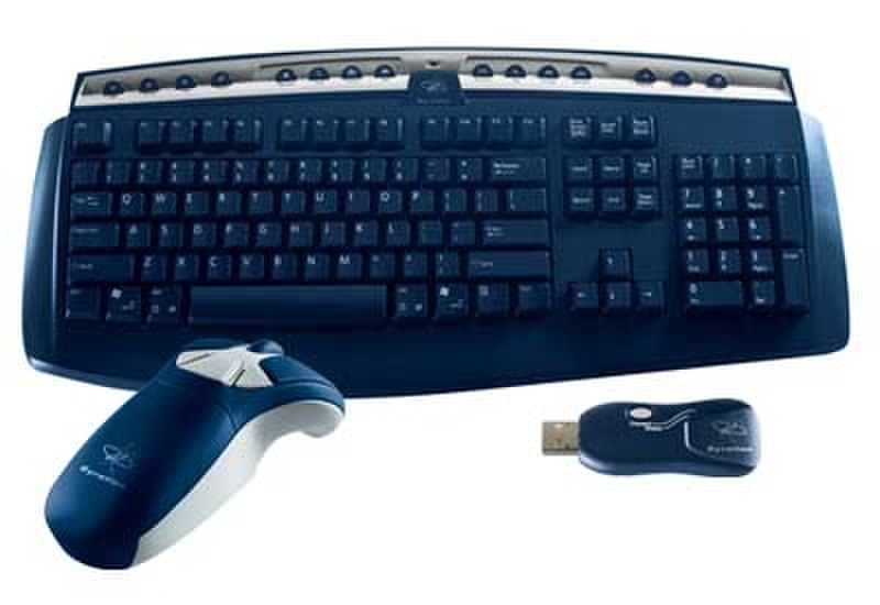 Gyration GO 2.4GHz Optical Air Mouse & Keyboard Suite Беспроводной RF QWERTY клавиатура