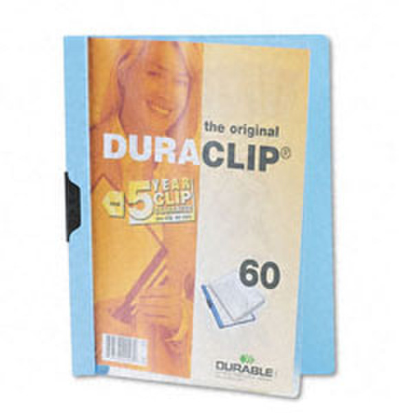 Durable DuraClip Clear Front Vinyl 60-sheet Light Blue PVC Blue report cover