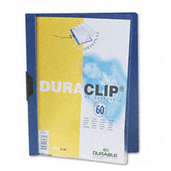 Durable DuraClip Clear Front Vinyl 60-sheet Dark Blue PVC Blue report cover