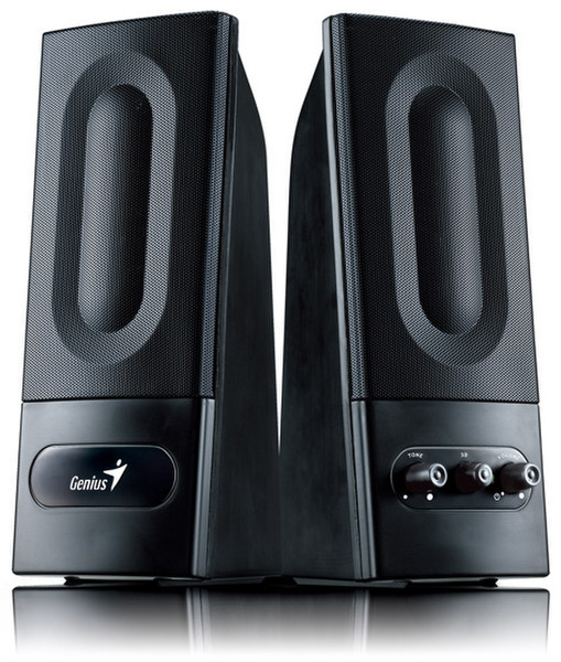 Genius F-Series SP-F200 Multimedia Speaker System - 2.0-channel 2.0канала 6Вт Черный мультимедийная акустика