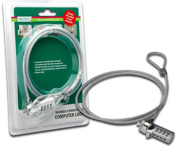 Digitus DA-40500 1.5m Silver cable lock