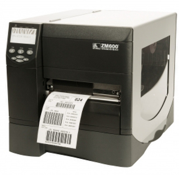 Zebra ZM600 Прямая термопечать / термоперенос POS printer 300 x 300dpi Черный, Серый
