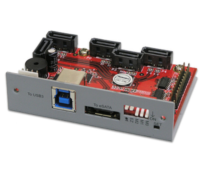 Addonics 5 Port HPM-XU Grey,Red notebook dock/port replicator
