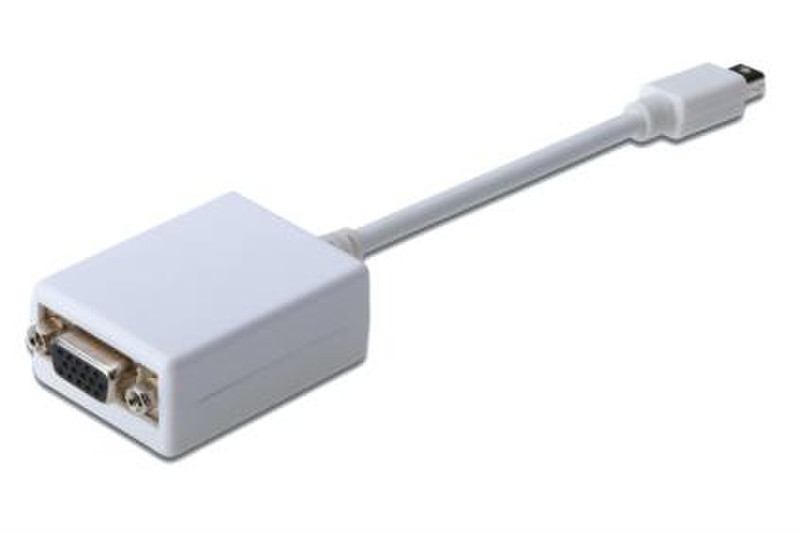 ASSMANN Electronic Mini DP - HD15, 0.15 m 0.15m mini DisplayPort VGA (D-Sub) Weiß Videokabel-Adapter