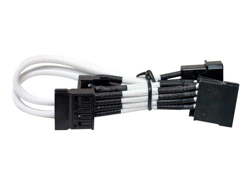 NZXT CBW-44SATA 4-pin 4x SATA Белый кабельный разъем/переходник