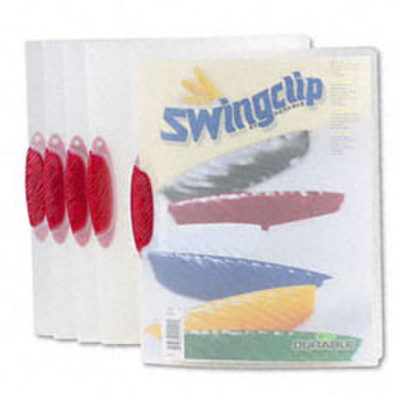 Durable Clear Front Swingclip 30-sheet Red 5 pieces Polypropylene (PP) Red report cover