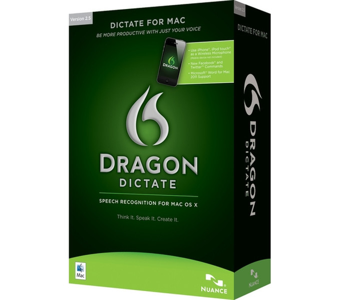 Nuance Dragon Dictate 2.5 for Mac, EDU, EN