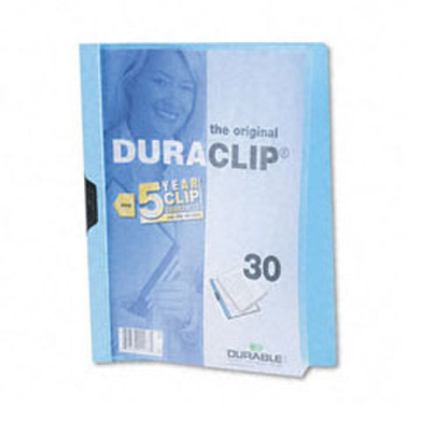 Durable DuraClip Clear Front Vinyl 30-sheets Light Blue PVC Blue report cover