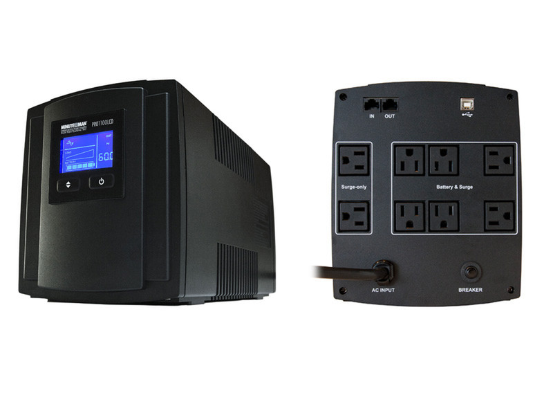 Minute Man PRO1100LCD 1100VA 8AC outlet(s) Black uninterruptible power supply (UPS)
