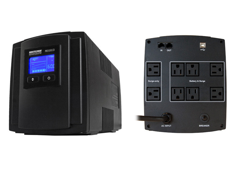 Minute Man PRO500LCD 500VA 8AC outlet(s) Black uninterruptible power supply (UPS)