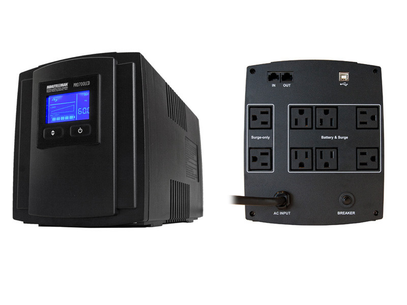 Minute Man PRO700LCD 700VA 8AC outlet(s) Black uninterruptible power supply (UPS)