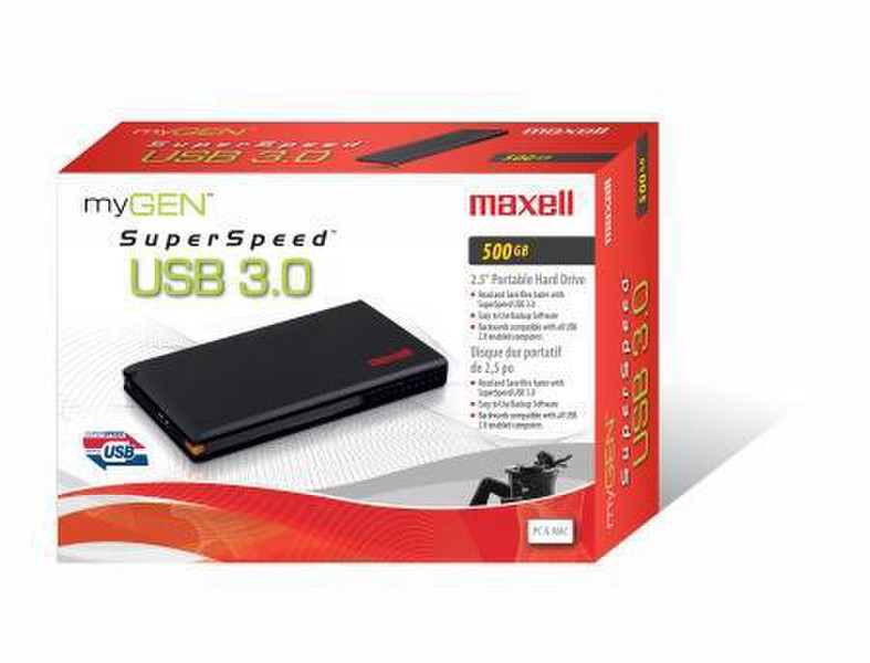 Maxell 500GB MyGEN USB Type-A 3.0 (3.1 Gen 1) 500ГБ Черный