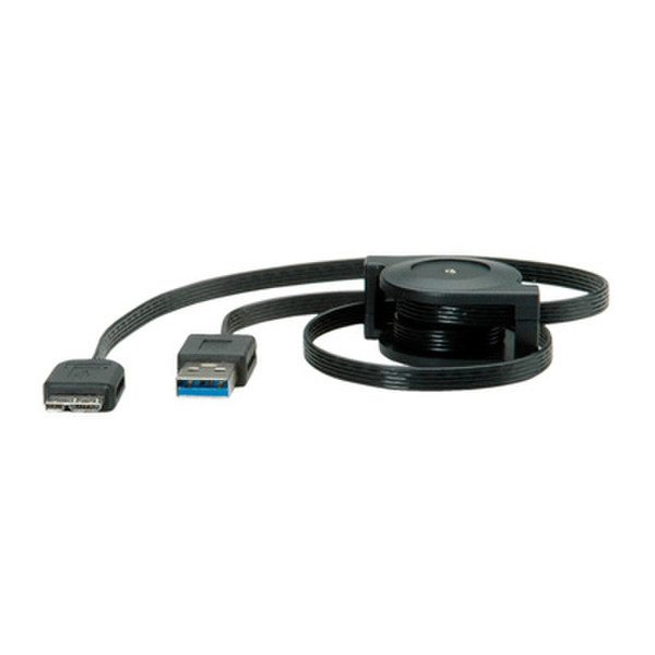 Value 11.99.8811 0.7m USB A Micro-USB B Black USB cable