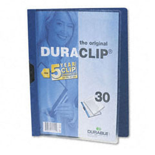 Durable DuraClip Clear Front Vinyl 30-sheets Dark Blue ПВХ Синий обложка с зажимом