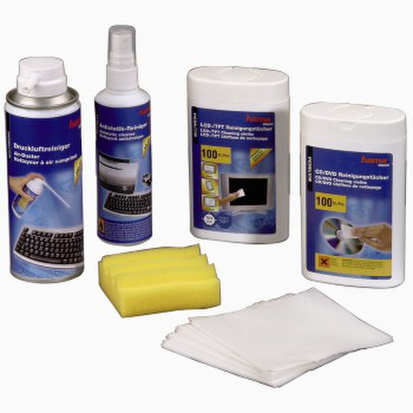 Hama 78343 LCD/TFT/Plasma Equipment cleansing wet/dry cloths & liquid 200мл набор для чистки оборудования