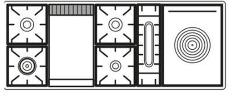 Boretti MC-150 SF AN Freistehend Gas hob A Küchenherd