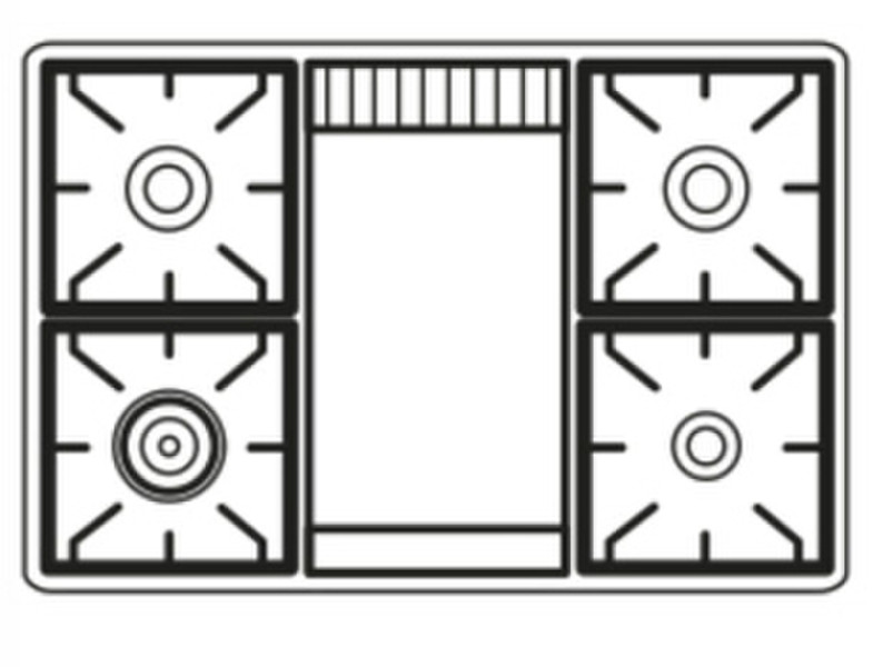 Boretti MCO-104 S BL Freistehend Gas hob Küchenherd