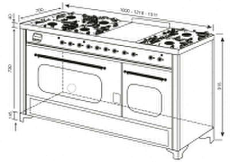 Boretti MCO-150 F BL Freestanding Gas hob A cooker