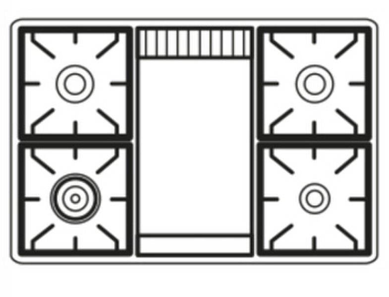 Boretti MCR-104 S IX Freistehend Gas hob Küchenherd